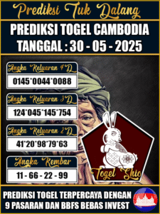 Prediksi Togel Pasaran CAMBODIA Hari ini – Jumat 30 Mei 2025
