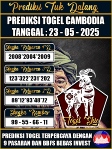 Prediksi Togel Pasaran CAMBODIA Hari ini – Jumat 23 Mei 2025