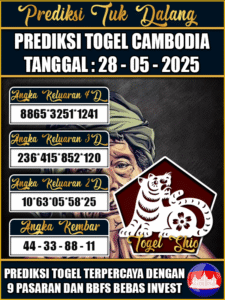 Prediksi Togel Pasaran CAMBODIA Hari ini – Rabu 28 Mei 2025