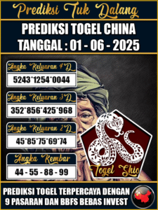 Prediksi Togel Pasaran CHINA Hari ini – Minggu 01 Juni 2025