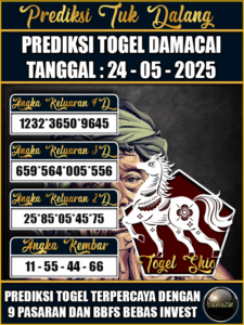Prediksi Togel Pasaran DAMACAI Hari ini – Sabtu 24 Mei 2025