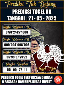 Prediksi Togel Pasaran HONGKONG Hari ini – Rabu 21 Mei 2025