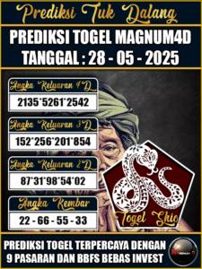 Prediksi Togel Pasaran MAGNUM4D Hari ini – Rabu 28 Mei 2025