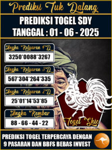 Prediksi Togel Pasaran SYDNEY Hari ini – Minggu 01 Juni 2025