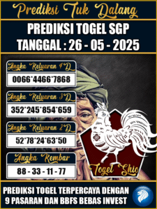Prediksi Togel Pasaran SINGAPORE Hari ini – Senin 26 Mei 2025