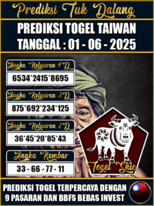 Prediksi Togel Pasaran TAIWAN Hari ini – Minggu 01 Juni 2025