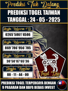 Prediksi Togel Pasaran TAIWAN Hari ini – Sabtu 24 Mei 2025
