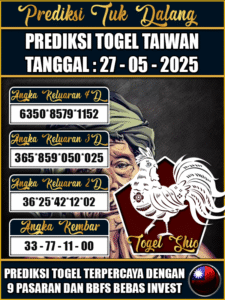 Prediksi Togel Pasaran TAIWAN Hari ini – Selasa 27 Mei 2025