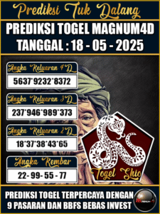 Prediksi Togel Pasaran MAGNUM4D Hari ini – 18 Mei 2025