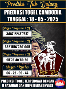 Prediksi Togel Pasaran CAMBODIA Hari ini – 18 Mei 2025