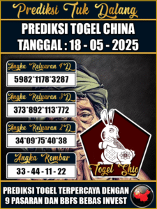 Prediksi Togel Pasaran CHINA Hari ini – 18 Mei 2025