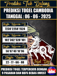 Prediksi Togel Pasaran CAMBODIA Hari ini – Jumat 06 Juni 2025