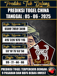 Prediksi Togel Pasaran CHINA Hari ini – Kamis 05 Juni 2025