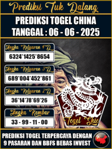 Prediksi Togel Pasaran CHINA Hari ini – Jumat 06 Juni 2025