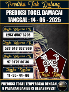 Prediksi Togel Pasaran DAMACAI Hari ini – Sabtu 14 Juni 2025