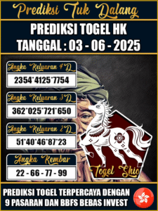 Prediksi Togel Pasaran HONGKONG Hari ini – Selasa 03 Juni 2025