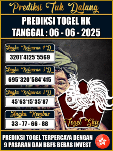 Prediksi Togel Pasaran HONGKONG Hari ini – Jumat 06 Juni 2025