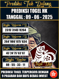 Prediksi Togel Pasaran HONGKONG Hari ini – Senin 09 Juni 2025
