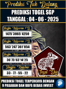 Prediksi Togel Pasaran SINGAPORE Hari ini – Rabu 04 Juni 2025