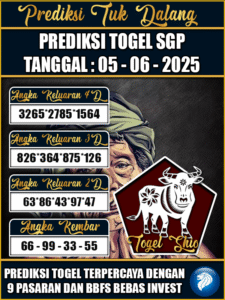 Prediksi Togel Pasaran SINGAPORE Hari ini – Kamis 05 Juni 2025