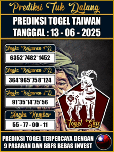 Prediksi Togel Pasaran TAIWAN Hari ini – Jumat 13 Juni 2025