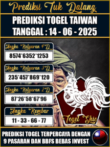 Prediksi Togel Pasaran TAIWAN Hari ini – Sabtu 14 Juni 2025