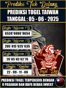 Prediksi Togel Pasaran TAIWAN Hari ini – Kamis 05 Juni 2025