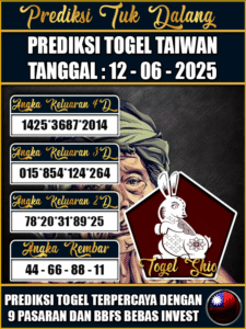 Prediksi Togel Pasaran TAIWAN Hari ini – Kamis 12 Juni 2025